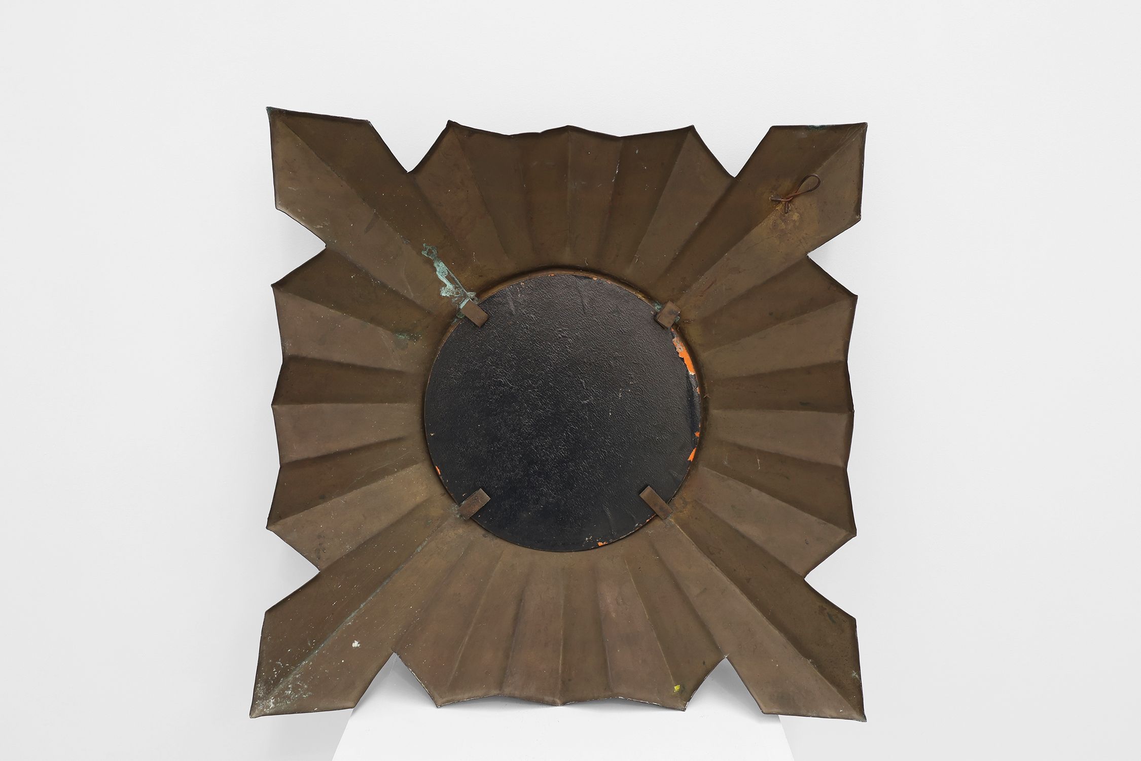  Art Deco sunburst mirror in red copper, France 1920sthumbnail